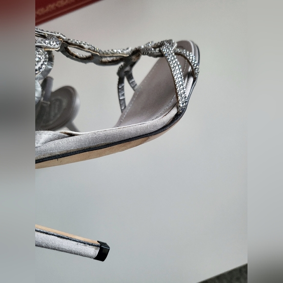 Rene Caovilla Silver Embellished Heels - Size 37.5 - Picture 4 of 14